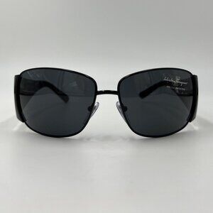 SALVATORE FERRAGAMO 1175-B 555/87 Black Swarovski Crystal Wrap Sunglasses